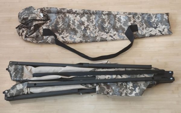 Skladacia NATO, kempingová posteľ, armáda 196x66 s matracom a kresleným poťahom