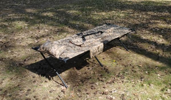 Skladací NATO 206x72 s vankúšom, vreckom, poľom, multicam, váha 11,5 kg