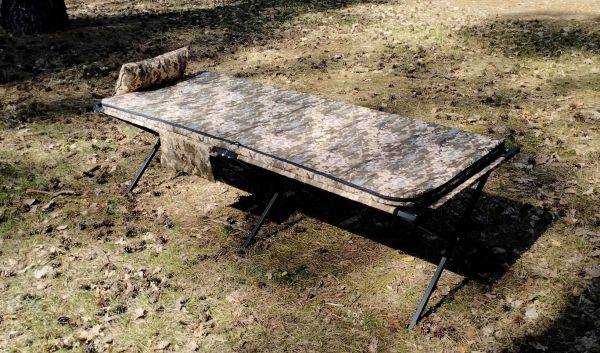 Posteľ 206x72 veľké armádne rozkladacie pole + matrac + vankúš + poťah, farba kreslená