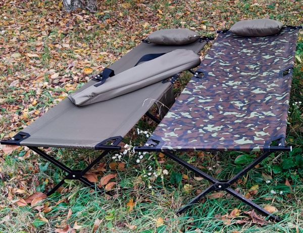 Skladací NATO 206x72 s vankúšom, odvodený, zväčšený, s vreckom, olivový, váha 11,5 kg