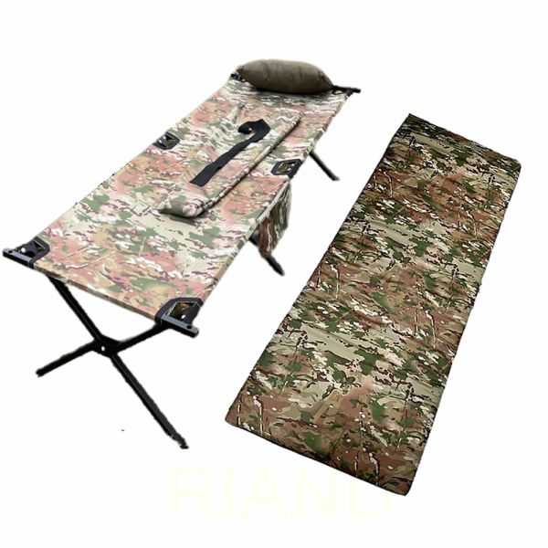 Posteľ 206x72 veľké armádne rozkladacie pole + matrac + vankúš + poťah, farba kreslená