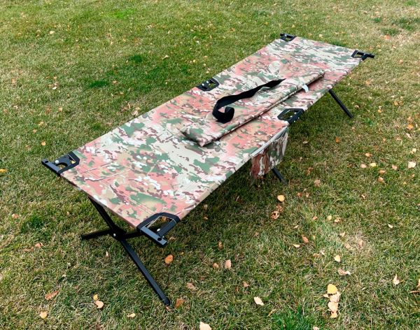Vojenský skladací NATO 206x72 s vreckom a krytom, multicam, 11,2 kg